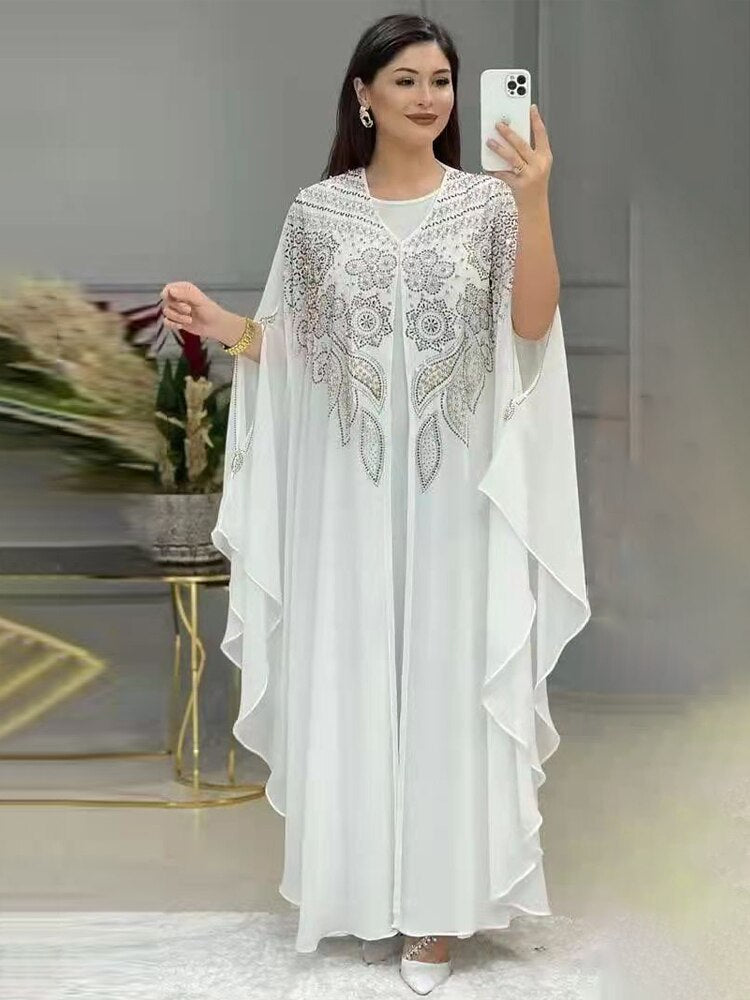 Abayas For Women Dubai Luxury 2023 Chiffon Boubou Muslim Fashion Dress Caftan Marocain Wedding Party Occasions Djellaba Femme