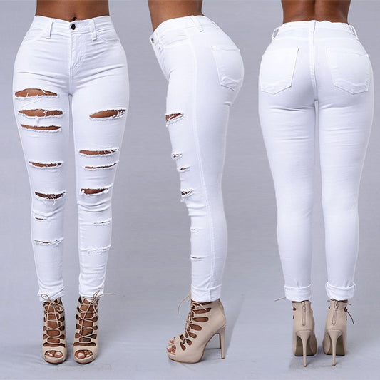 Sexy skinny denim Ripped jeans for women