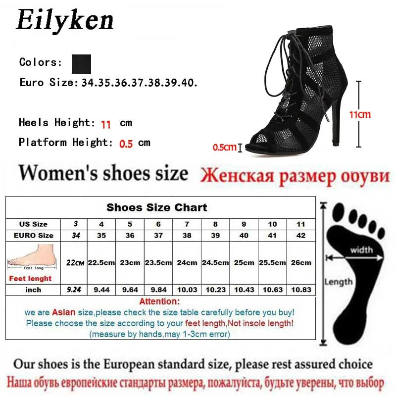 Eilyken Sexy Fashion Women Shoes Very Light Comfort High Quality Thin Heels Open Toe Dancing Sandals Woman's Size 43