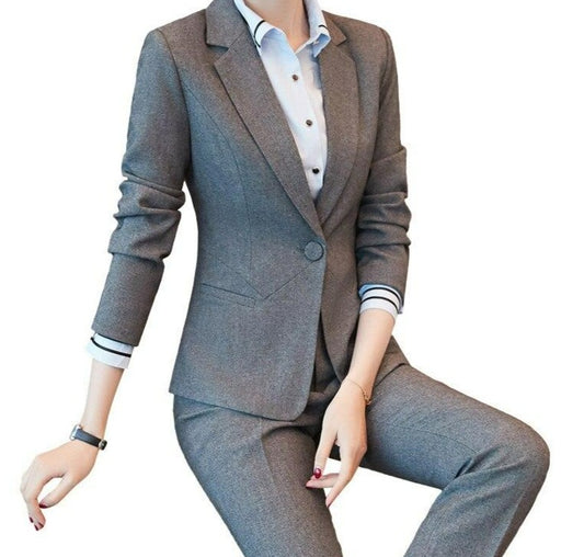 Naviu New Fashion Women Pant Suit Formal Business Slim Blazer