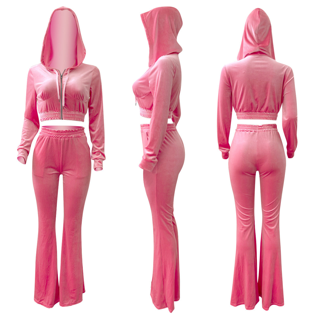 Velvet Womens Hoodie and Sweatpants Joggers Track Sweat Suit