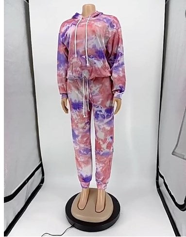Tie Dye Two Piece Set Printing Loose Fall Clothes