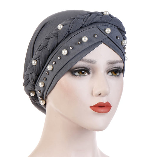 Head Scarf for Muslim Women Solid Cotton Turban Bonnet Hijab Caps White Pearl Inner Hijabs Femme Musulman Arab Wrap Turbantes