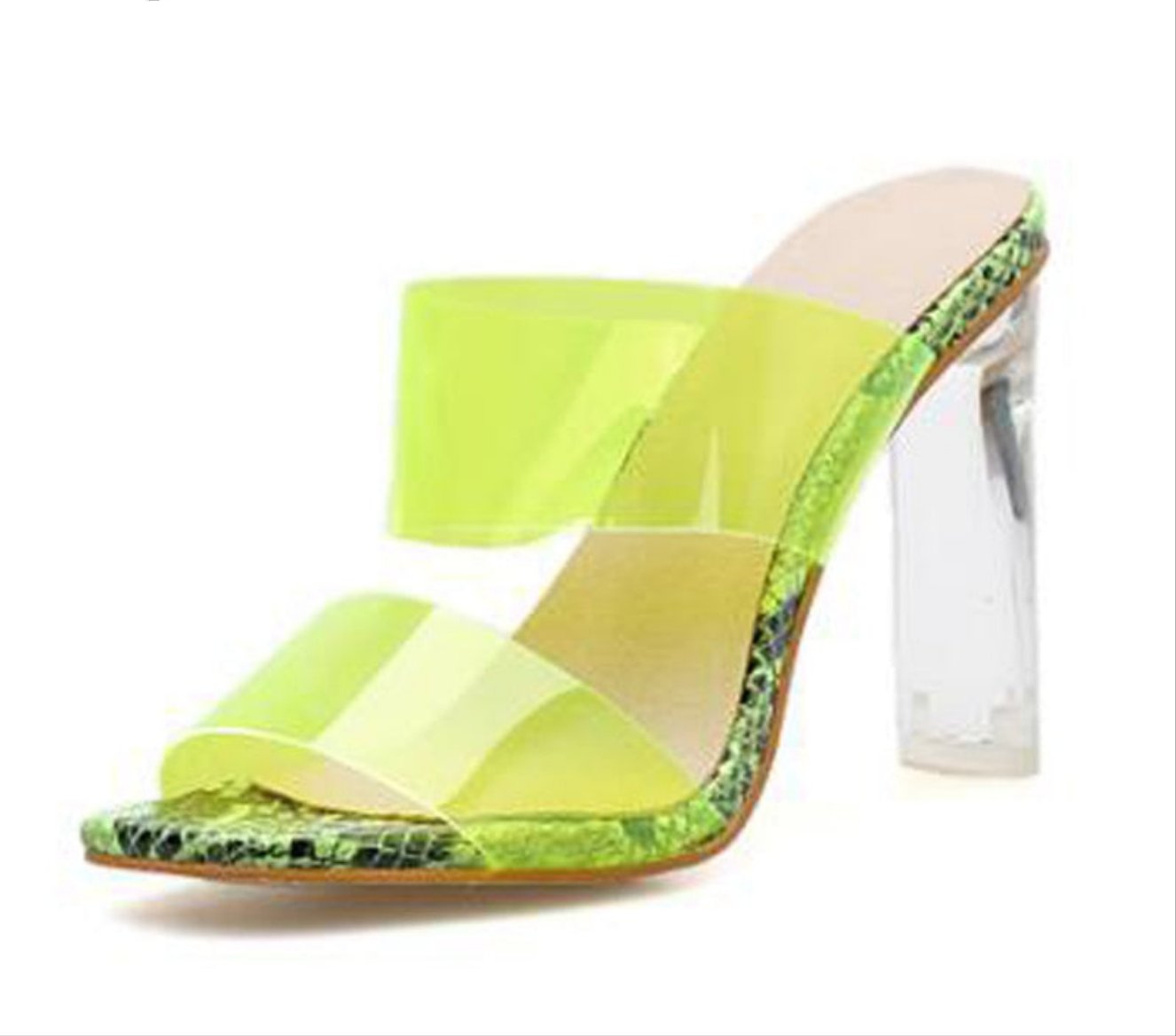 PVC Transparent Slippers Open Toes Sexy Serpentine High Heel Crystal Women Shoes Transparent High Heels 11cm Slippers