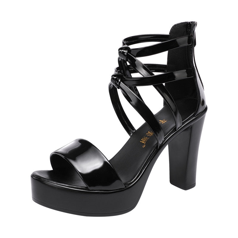 32-43 Female Patent Leather Women Platform Ladies Shoes Summer Elegant Woman Shoes High Heel Dress Wedges