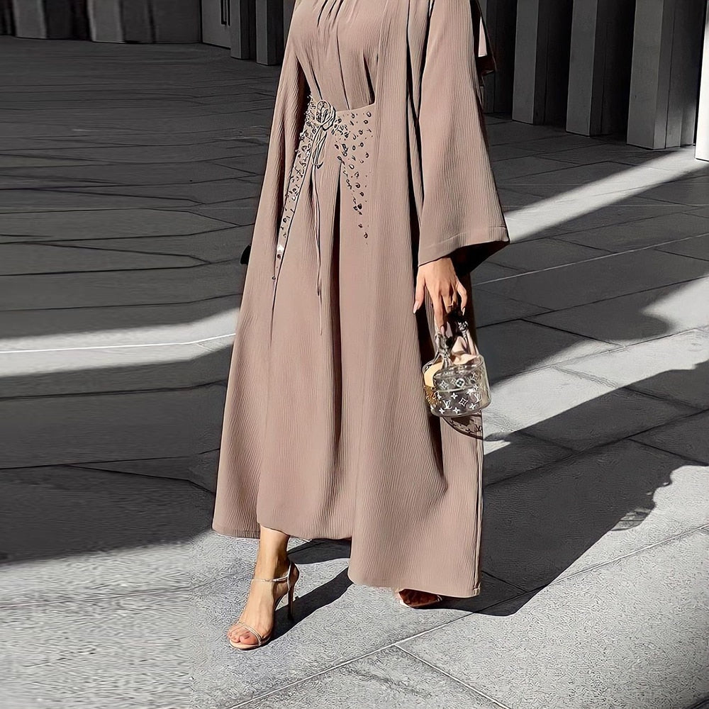 Open Abaya Dubai Turkey Islam Bangladesh Arabic Muslim Sets Hijab Prayer Long Dress For Women Robe Longue Kimono Femme Musulmane