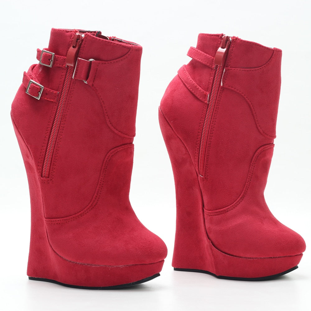 High Heel Wedge Platform Fetish Sexy Ankle Boots In Stock  Size 36-46