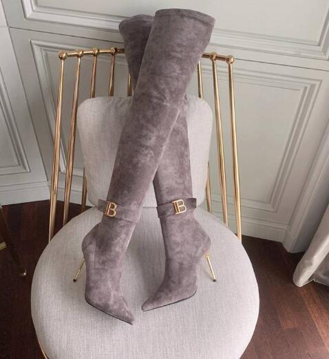 Carpaton Real Leather Long Boots Woman Pointed Toe Over the Knee Shoes Thin Heels Thigh High Boots Runway Fashion Shoe