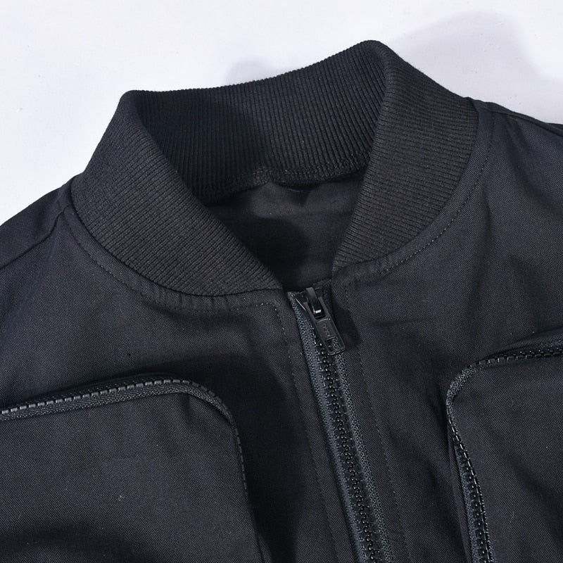 Pockets Zip Up Sleeveless Jacket Black Vest Streetwear Women Clothing 2023 New In Coats  Jackets Outer wears