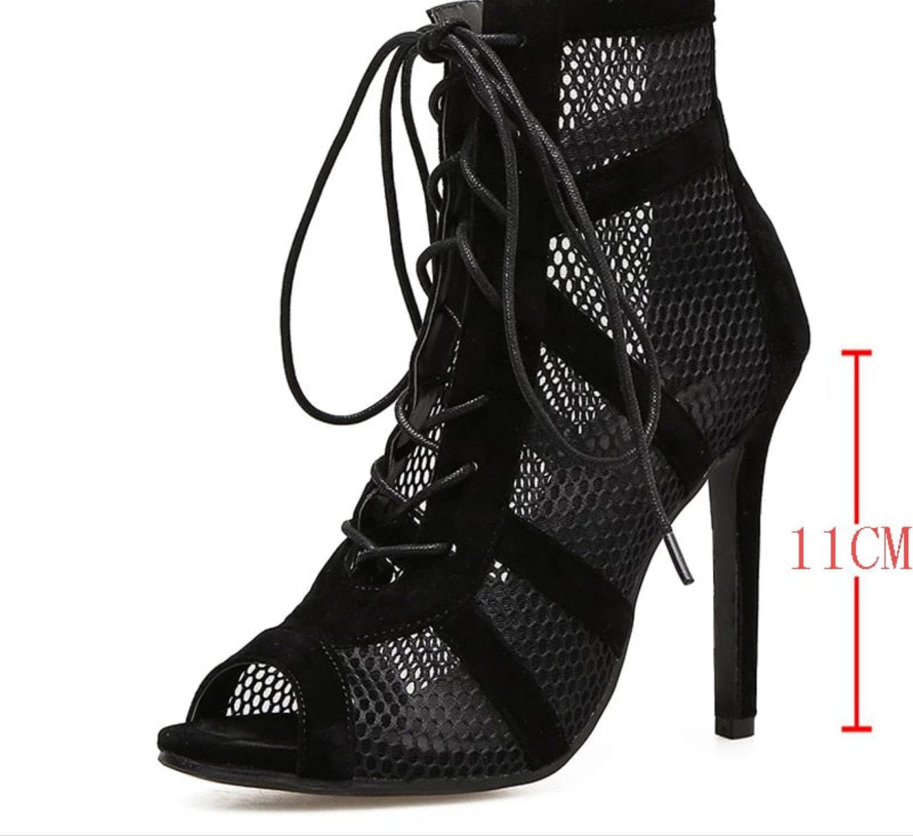 2023 Fashion Basic Sandals Boots Women High Heels Pumps Sexy Hollow Out Mesh Lace-Up Cross-tied Boots Party Shoes 35-42
