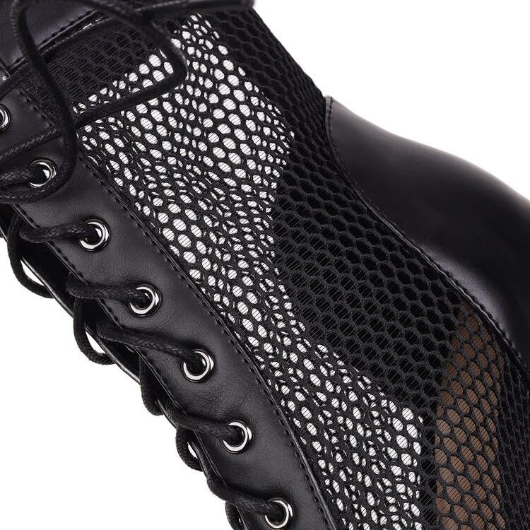 Stilettos Women Dance High Heels Plus Size Shoes Out Large Mesh Boots Fish Mouth Thin For Women Dancing shoes Ballroom