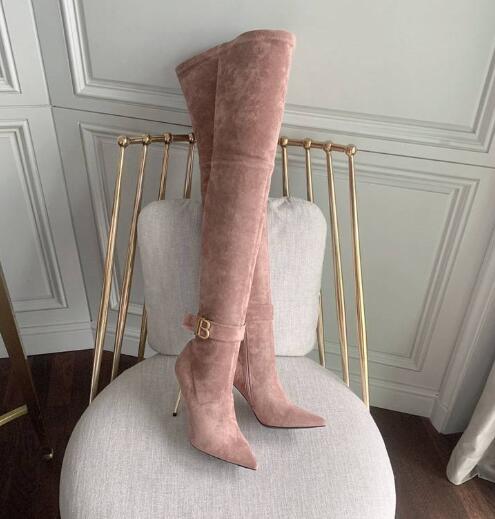 Carpaton Real Leather Long Boots Woman Pointed Toe Over the Knee Shoes Thin Heels Thigh High Boots Runway Fashion Shoe