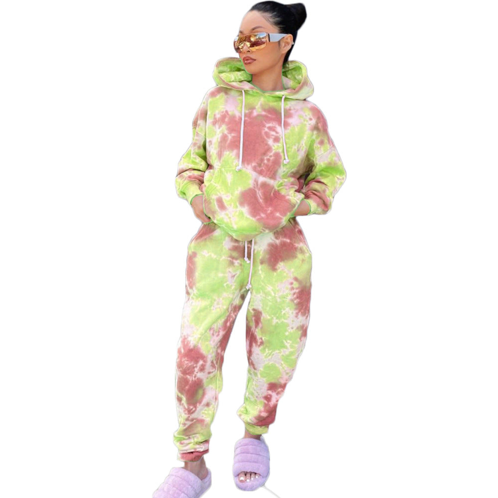 Tie Dye Two Piece Set Printing Loose Fall Clothes