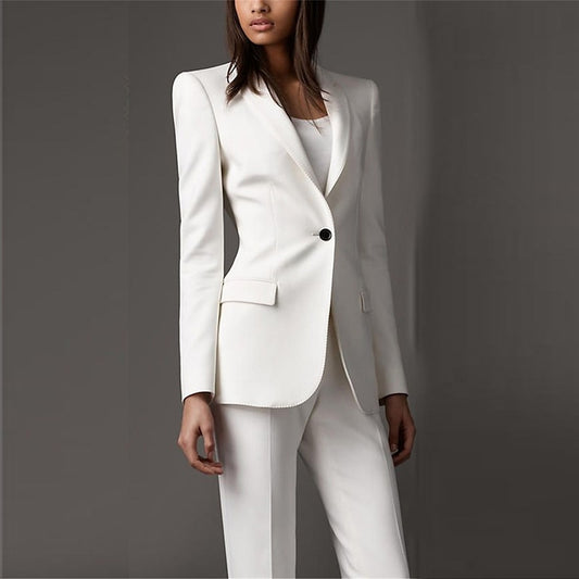 White Formal Women Business Formal Office Lady Outfit Suits
