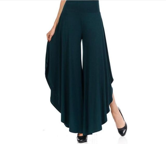 Elegant Vintage Ruffles Wide Leg Pants Women High Waist Pleated Long Pants Femme Casual