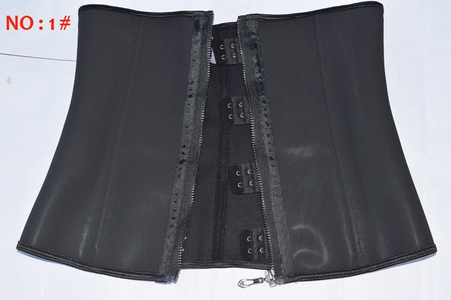 Zipper waist trainer corset latex waist cincher underbust body shapewear
