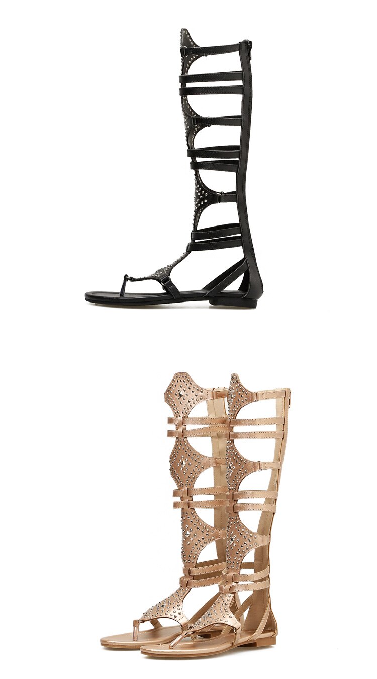 Eilyken 2021 New Golden Black Casual Women Gladiator Sandals