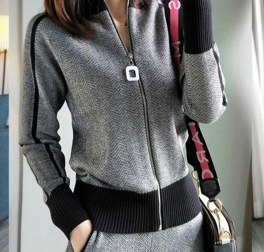 sweater+pants women clothing set casual body suits cardigan