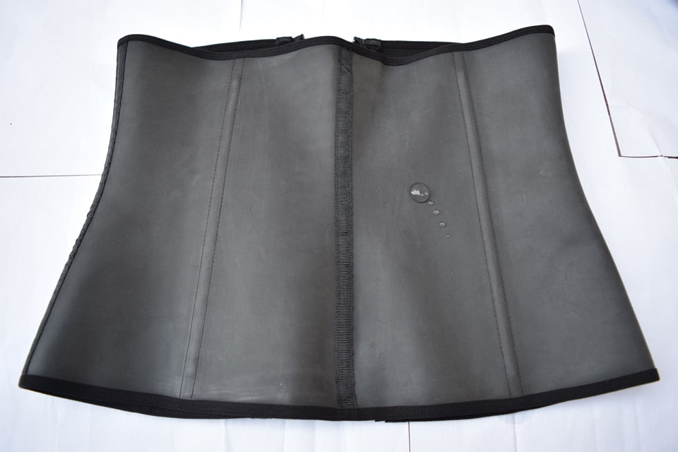 Zipper waist trainer corset latex waist cincher underbust body shapewear