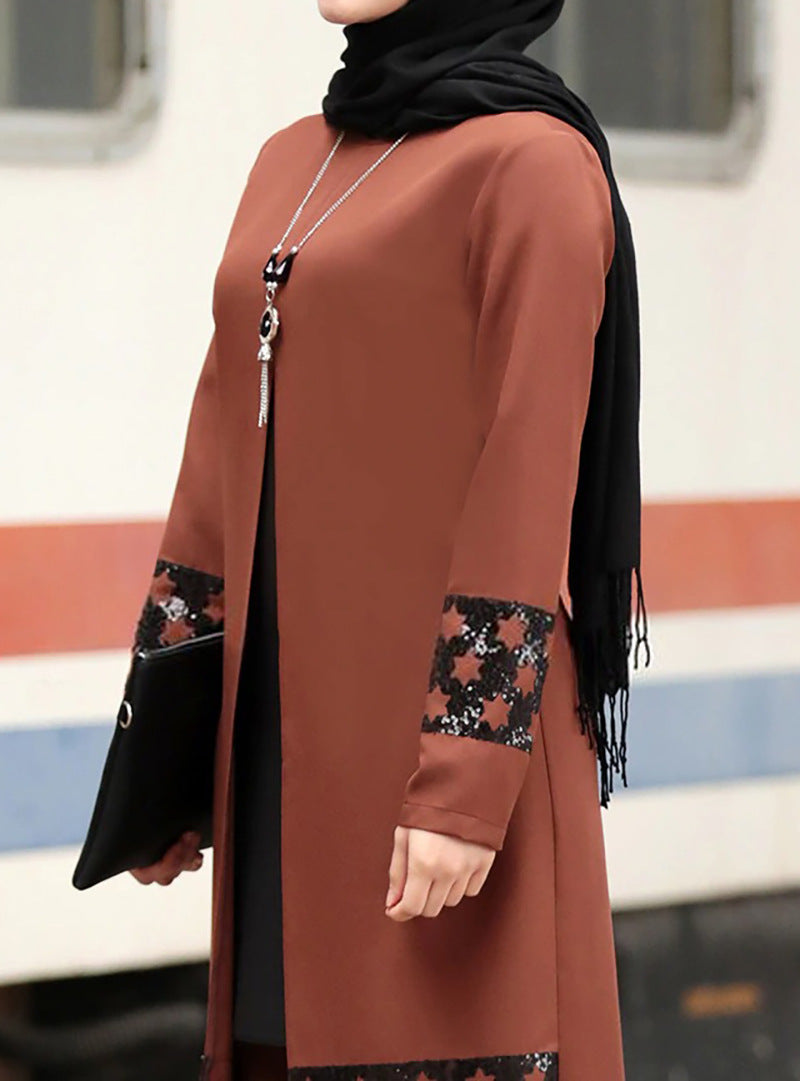2022 Patch Designs Chiffon Women Long Tops Islamic Sets Pants Ramadan Prayer Clothes 2 Piece Set